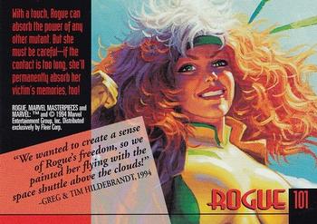 1994 Fleer Marvel Masterpieces Hildebrandt Brothers #101 Rogue Back