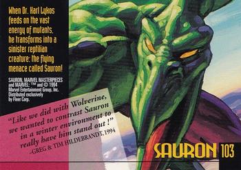1994 Fleer Marvel Masterpieces Hildebrandt Brothers #103 Sauron Back