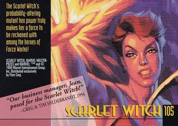 1994 Fleer Marvel Masterpieces Hildebrandt Brothers #105 Scarlet Witch Back
