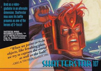 1994 Fleer Marvel Masterpieces Hildebrandt Brothers #107 Shatterstar Back