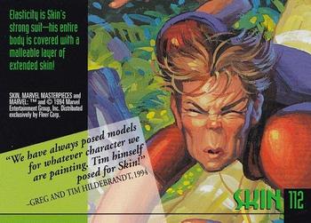 1994 Fleer Marvel Masterpieces Hildebrandt Brothers #112 Skin Back