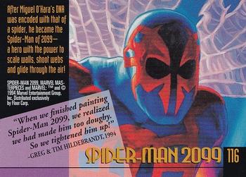 1994 Fleer Marvel Masterpieces Hildebrandt Brothers #116 Spider-Man 2099 Back