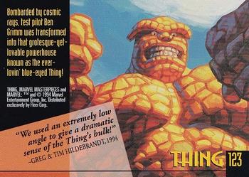 1994 Fleer Marvel Masterpieces Hildebrandt Brothers #123 Thing Back