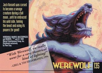 1994 Fleer Marvel Masterpieces Hildebrandt Brothers #135 Werewolf Back