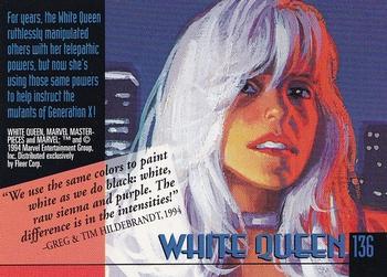 1994 Fleer Marvel Masterpieces Hildebrandt Brothers #136 White Queen Back