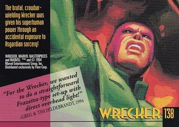 1994 Fleer Marvel Masterpieces Hildebrandt Brothers #138 Wrecker Back