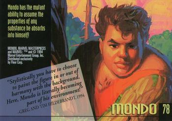 1994 Fleer Marvel Masterpieces Hildebrandt Brothers #78 Mondo Back
