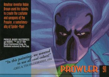 1994 Fleer Marvel Masterpieces Hildebrandt Brothers #91 Prowler Back