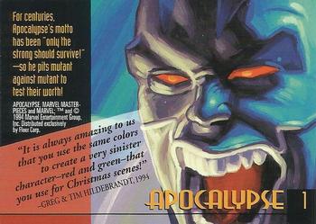 1994 Fleer Marvel Masterpieces Hildebrandt Brothers - Gold Foil Signature #1 Apocalypse Back