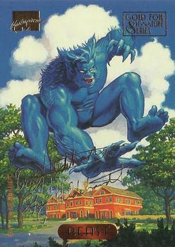 1994 Fleer Marvel Masterpieces Hildebrandt Brothers - Gold Foil Signature #3 Beast Front