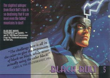 1994 Fleer Marvel Masterpieces Hildebrandt Brothers - Gold Foil Signature #5 Black Bolt Back