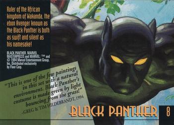 1994 Fleer Marvel Masterpieces Hildebrandt Brothers - Gold Foil Signature #8 Black Panther Back