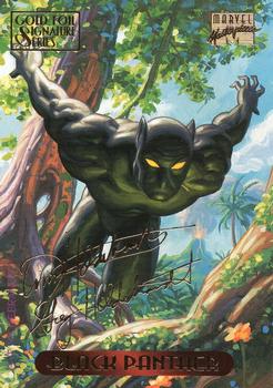 1994 Fleer Marvel Masterpieces Hildebrandt Brothers - Gold Foil Signature #8 Black Panther Front