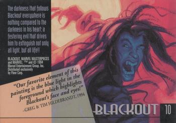 1994 Fleer Marvel Masterpieces Hildebrandt Brothers - Gold Foil Signature #10 Blackout Back