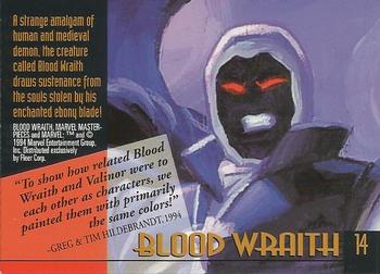 1994 Fleer Marvel Masterpieces Hildebrandt Brothers - Gold Foil Signature #14 Blood Wraith Back