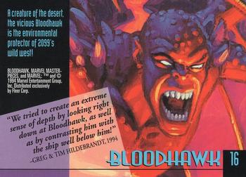 1994 Fleer Marvel Masterpieces Hildebrandt Brothers - Gold Foil Signature #16 Bloodhawk Back