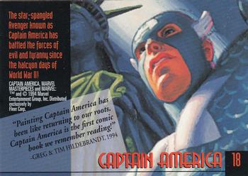1994 Fleer Marvel Masterpieces Hildebrandt Brothers - Gold Foil Signature #18 Captain America Back