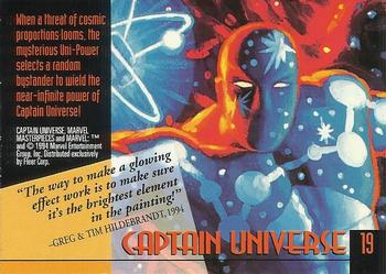 1994 Fleer Marvel Masterpieces Hildebrandt Brothers - Gold Foil Signature #19 Captain Universe Back