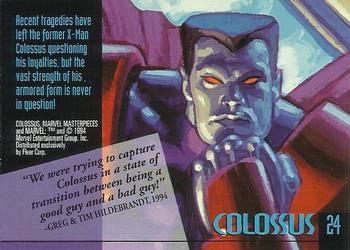 1994 Fleer Marvel Masterpieces Hildebrandt Brothers - Gold Foil Signature #24 Colossus Back