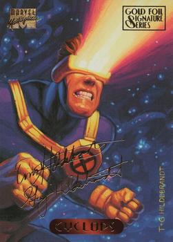 1994 Fleer Marvel Masterpieces Hildebrandt Brothers - Gold Foil Signature #25 Cyclops Front