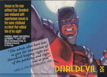 1994 Fleer Marvel Masterpieces Hildebrandt Brothers - Gold Foil Signature #26 Daredevil Back