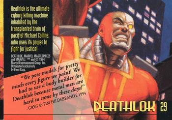 1994 Fleer Marvel Masterpieces Hildebrandt Brothers - Gold Foil Signature #29 Deathlok Back