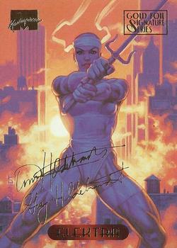 1994 Fleer Marvel Masterpieces Hildebrandt Brothers - Gold Foil Signature #34 Elektra Front