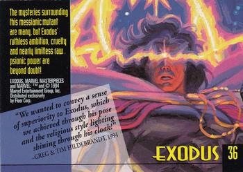 1994 Fleer Marvel Masterpieces Hildebrandt Brothers - Gold Foil Signature #36 Exodus Back