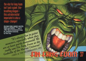 1994 Fleer Marvel Masterpieces Hildebrandt Brothers - Gold Foil Signature #37 Fin Fang Foom Back