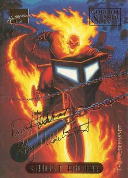 1994 Fleer Marvel Masterpieces Hildebrandt Brothers - Gold Foil Signature #42 Ghost Rider Front