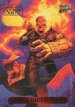 1994 Fleer Marvel Masterpieces Hildebrandt Brothers - Gold Foil Signature #43 Ghost Rider 2099 Front