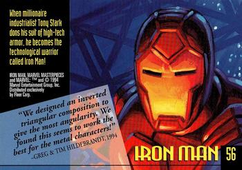 1994 Fleer Marvel Masterpieces Hildebrandt Brothers - Gold Foil Signature #56 Iron Man Back