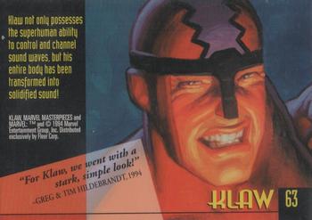 1994 Fleer Marvel Masterpieces Hildebrandt Brothers - Gold Foil Signature #63 Klaw Back