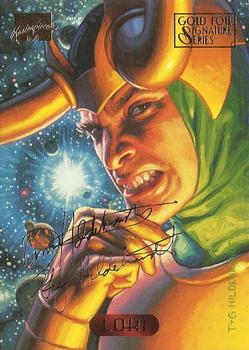 1994 Fleer Marvel Masterpieces Hildebrandt Brothers - Gold Foil Signature #68 Loki Front
