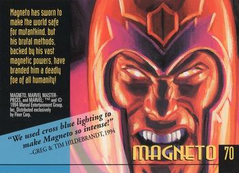 1994 Fleer Marvel Masterpieces Hildebrandt Brothers - Gold Foil Signature #70 Magneto Back