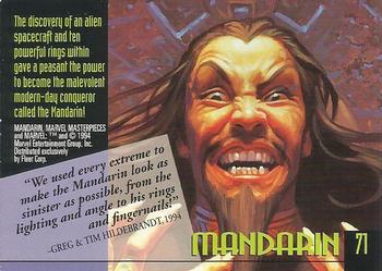 1994 Fleer Marvel Masterpieces Hildebrandt Brothers - Gold Foil Signature #71 Mandarin Back