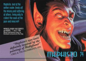 1994 Fleer Marvel Masterpieces Hildebrandt Brothers - Gold Foil Signature #74 Mephisto Back