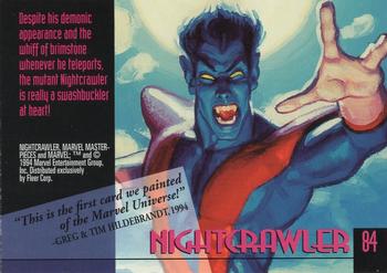 1994 Fleer Marvel Masterpieces Hildebrandt Brothers - Gold Foil Signature #84 Nightcrawler Back