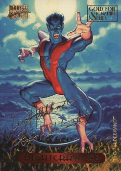 1994 Fleer Marvel Masterpieces Hildebrandt Brothers - Gold Foil Signature #84 Nightcrawler Front