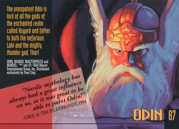 1994 Fleer Marvel Masterpieces Hildebrandt Brothers - Gold Foil Signature #87 Odin Back