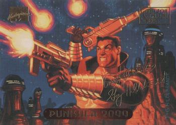 1994 Fleer Marvel Masterpieces Hildebrandt Brothers - Gold Foil Signature #95 Punisher 2099 Front