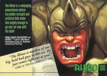1994 Fleer Marvel Masterpieces Hildebrandt Brothers - Gold Foil Signature #100 Rhino Back