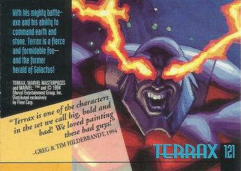 1994 Fleer Marvel Masterpieces Hildebrandt Brothers - Gold Foil Signature #121 Terrax Back