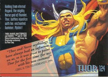 1994 Fleer Marvel Masterpieces Hildebrandt Brothers - Gold Foil Signature #124 Thor Back