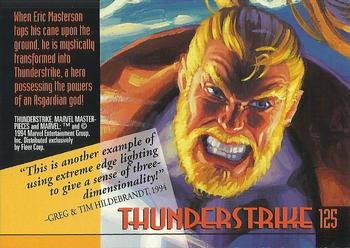 1994 Fleer Marvel Masterpieces Hildebrandt Brothers - Gold Foil Signature #125 Thunderstrike Back