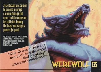 1994 Fleer Marvel Masterpieces Hildebrandt Brothers - Gold Foil Signature #135 Werewolf Back