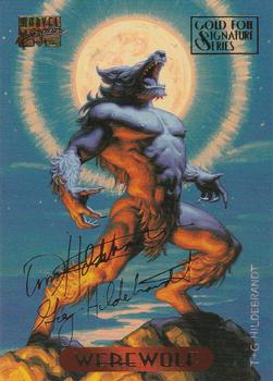 1994 Fleer Marvel Masterpieces Hildebrandt Brothers - Gold Foil Signature #135 Werewolf Front