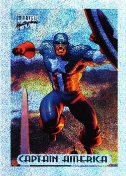1994 Fleer Marvel Masterpieces Hildebrandt Brothers - Silver Holofoils #1 Captain America Front