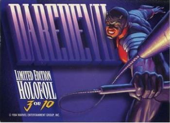 1994 Fleer Marvel Masterpieces Hildebrandt Brothers - Silver Holofoils #3 Daredevil Back
