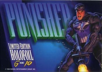 1994 Fleer Marvel Masterpieces Hildebrandt Brothers - Silver Holofoils #6 Punisher Back